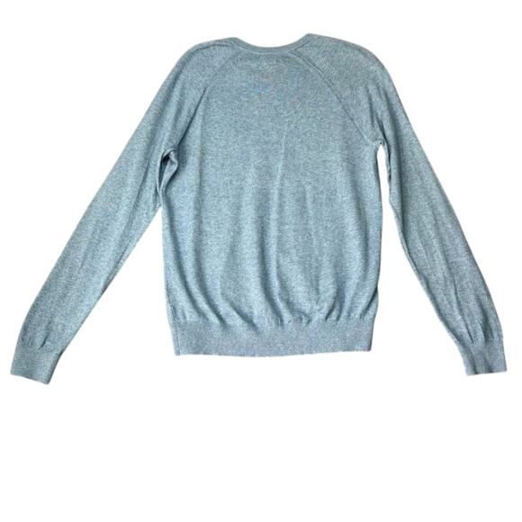 Banana Republic Sweater Men's Size Medium Blue Cotton Lightweight V-Neck Knit - Picture 3 of 8